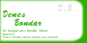 denes bondar business card