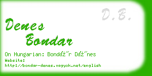 denes bondar business card